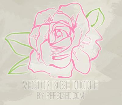 Vector Rose Doodle Preview