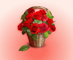 Flowers & Trees - Vector Roses Basket 