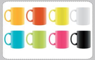 Vector Set of Colorful Realistic Cups