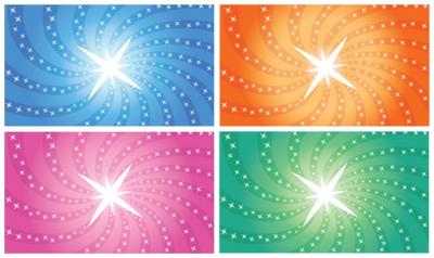 Vector sunbursts with stars Preview