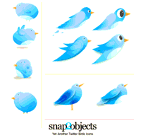 Vector Twitter Birds Icons Preview