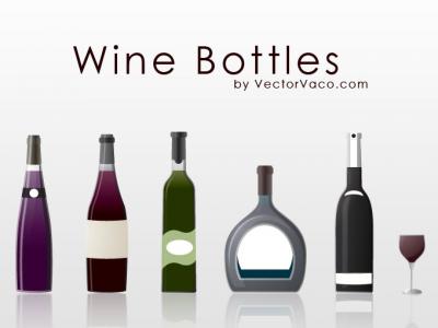 Objects - Vector Wine Bottles 