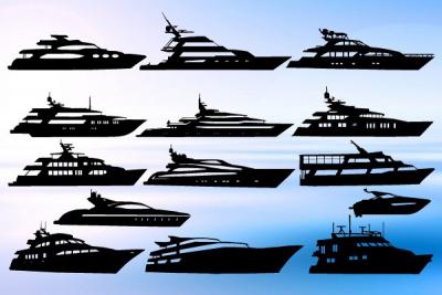 Vector Yacht Silhouettes Preview