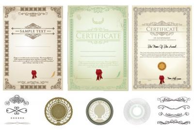 Vintage Vector Certificates
