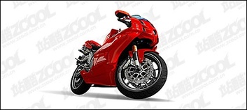 Vivid red motorcycle