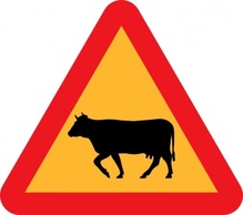 Warning Cows Roadsign clip art Preview