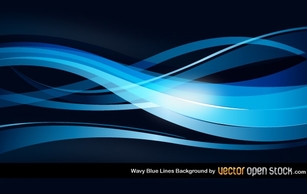 Elements - Wavy Blue Lines Background 
