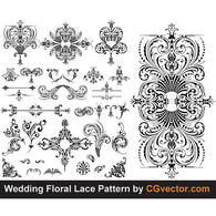 Wedding Floral Lace pattern vector