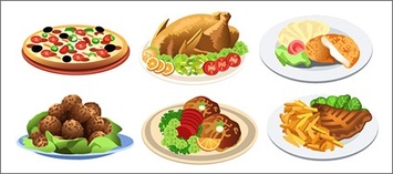 Western-style food vector material Preview