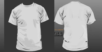 Templates - White male T-shirt template free vector 