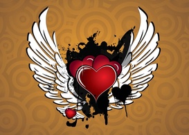 Winged Heart Vector Preview
