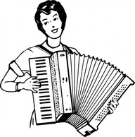 Woman Playing Accordeon clip art Preview