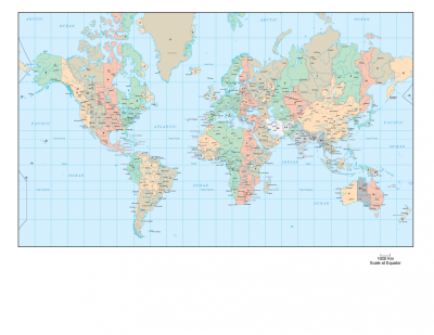 World Map Time Zones Vector
