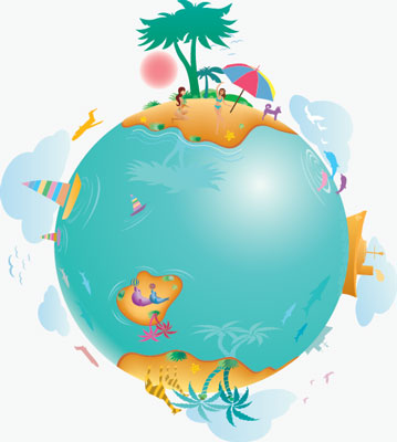 World Vacation Vector Graphic Preview