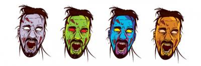 Zombie Face Color Vector Preview