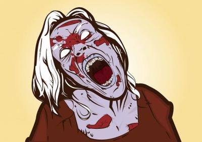 Human - Zombie Girl Vector Illustration 
